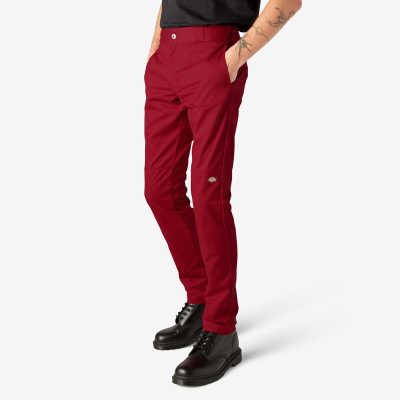 Dickies Skinny Fit Double Knee Work Pants English Red ID-IBFVb7k5