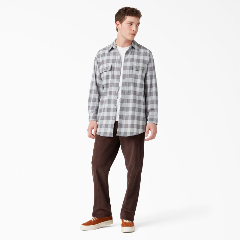 Dickies Long Sleeve Flannel Shirt Ultimate Gray Plaid ID-IKsd3uTZ