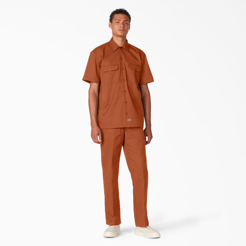 Dickies Short Sleeve Work Shirt Gingerbread Brown ID-J8US4xM2