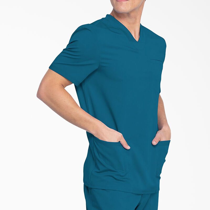 Dickies Men's Balance V-Neck Scrub Top with Patch Pockets Caribbean Blue ID-J8fHBaY7