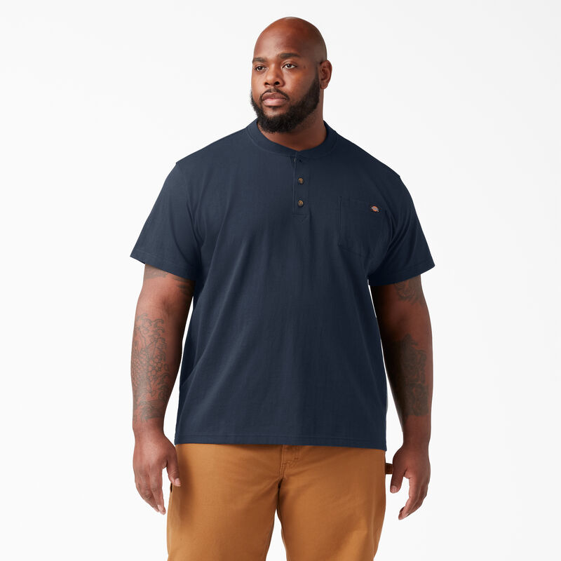 Dickies Heavyweight Short Sleeve Henley T-Shirt Dark Navy ID-JJCWUq9T