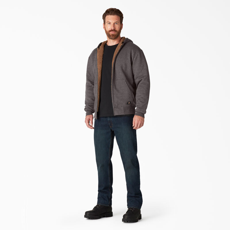 Dickies High Pile Fleece Lined Full Zip Hoodie Dark Heather Gray ID-JKaz1x33
