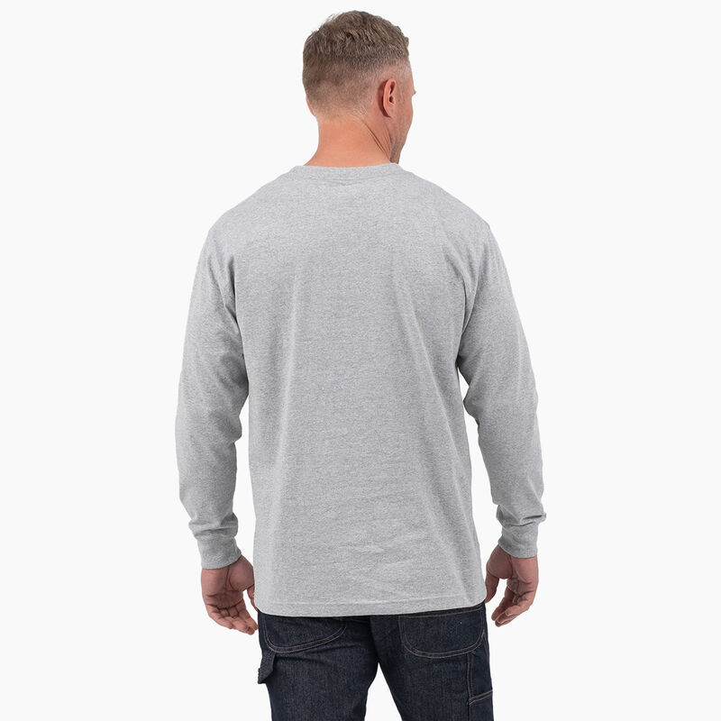 Dickies Tri-Color Logo Graphic Long Sleeve T-Shirt Heather Gray ID-JSocNwt5