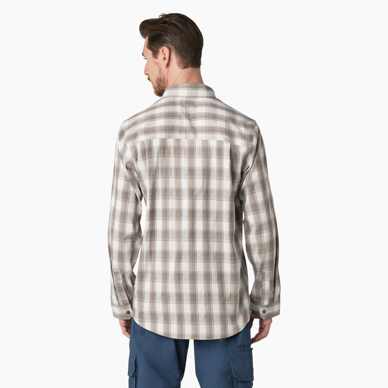 Dickies Cooling Long Sleeve Work Shirt Smoke/Charcoal Plaid ID-JXsYsgXE