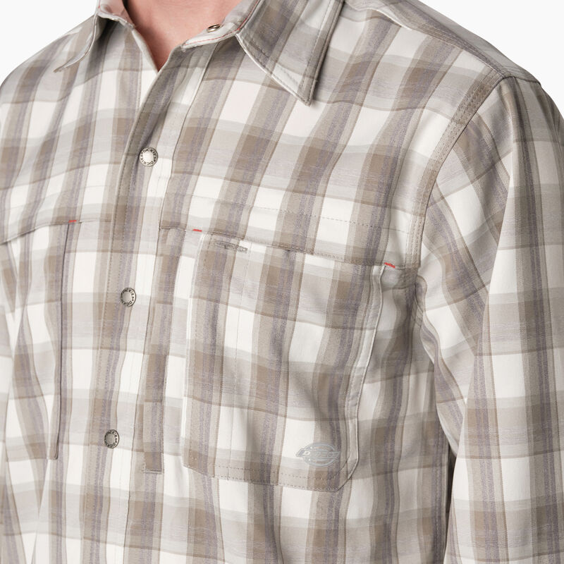 Dickies Cooling Long Sleeve Work Shirt Smoke/Charcoal Plaid ID-JXsYsgXE