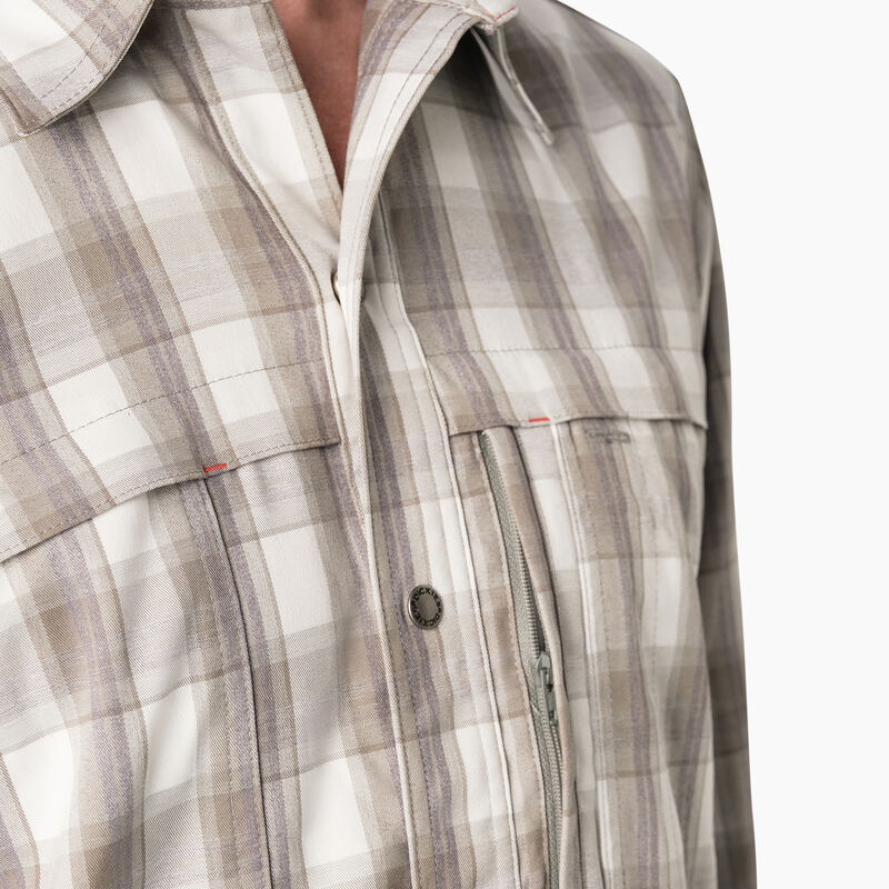 Dickies Cooling Long Sleeve Work Shirt Smoke/Charcoal Plaid ID-JXsYsgXE