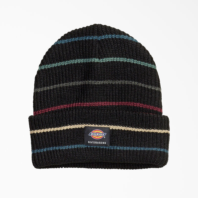 Dickies Skateboarding Cuffed Beanie Black Stripes ID-JyRaKHIN