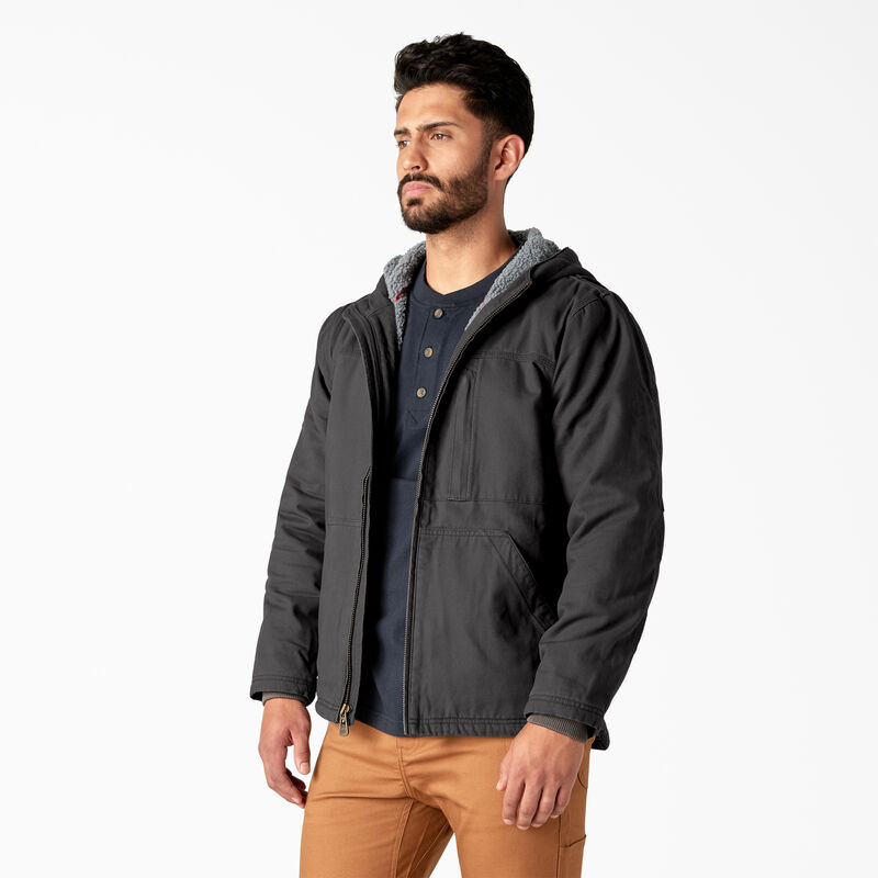 Dickies Duck Canvas High Pile Fleece Lined Jacket Rinsed Slate ID-K1ZnOR5p