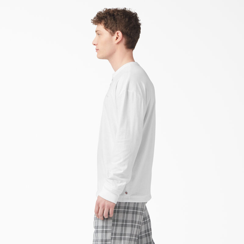 Dickies Long Sleeve Henley T-Shirt White ID-K1iMXjUy