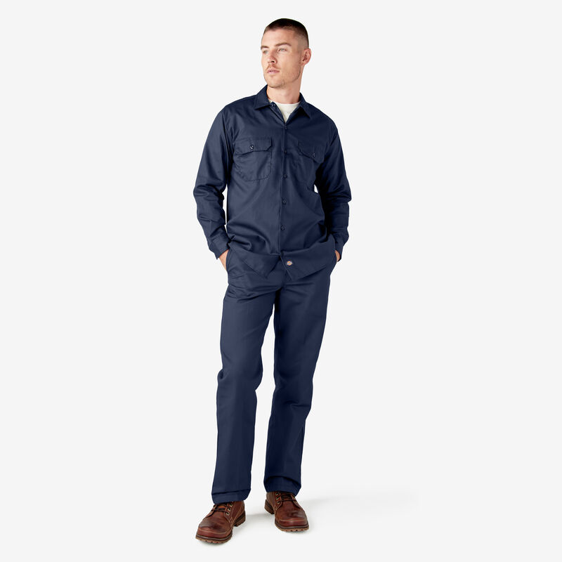 Dickies Long Sleeve Work Shirt Navy Blue ID-KLhZ0sR8