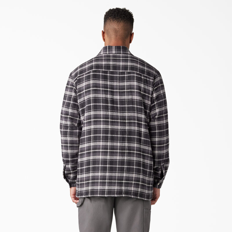 Dickies Water Repellent Fleece-Lined Flannel Shirt Jacket Charcoal/Black Plaid ID-KgQ3dZ8z