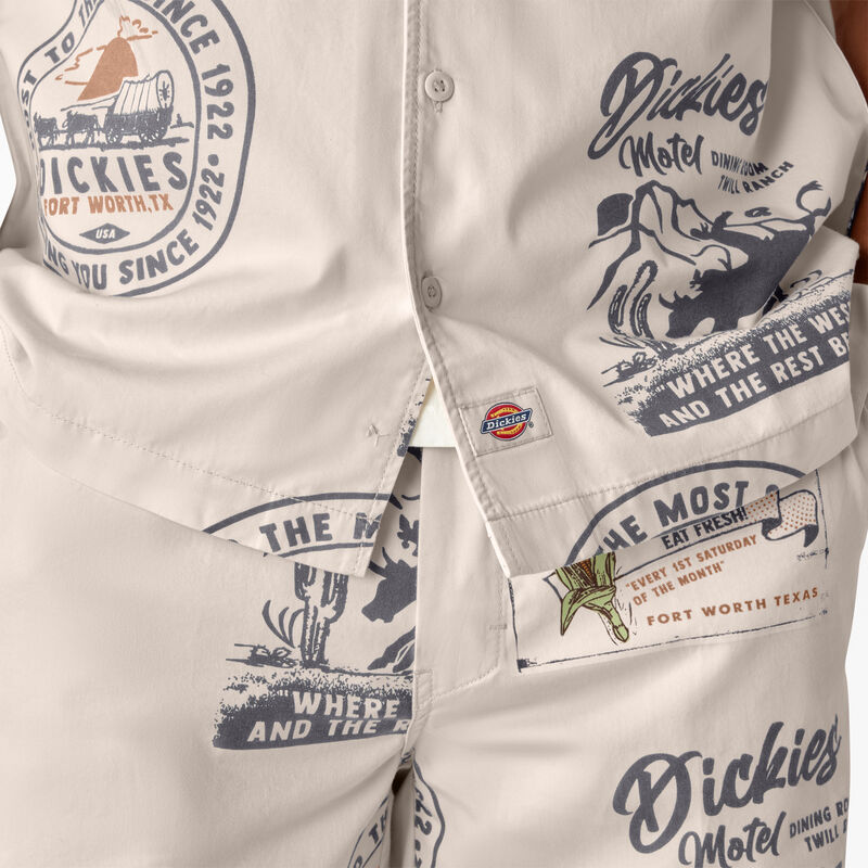 Dickies Greensburg Printed Twill Short Sleeve Shirt Light Vintage Print ID-LE7mhNk5