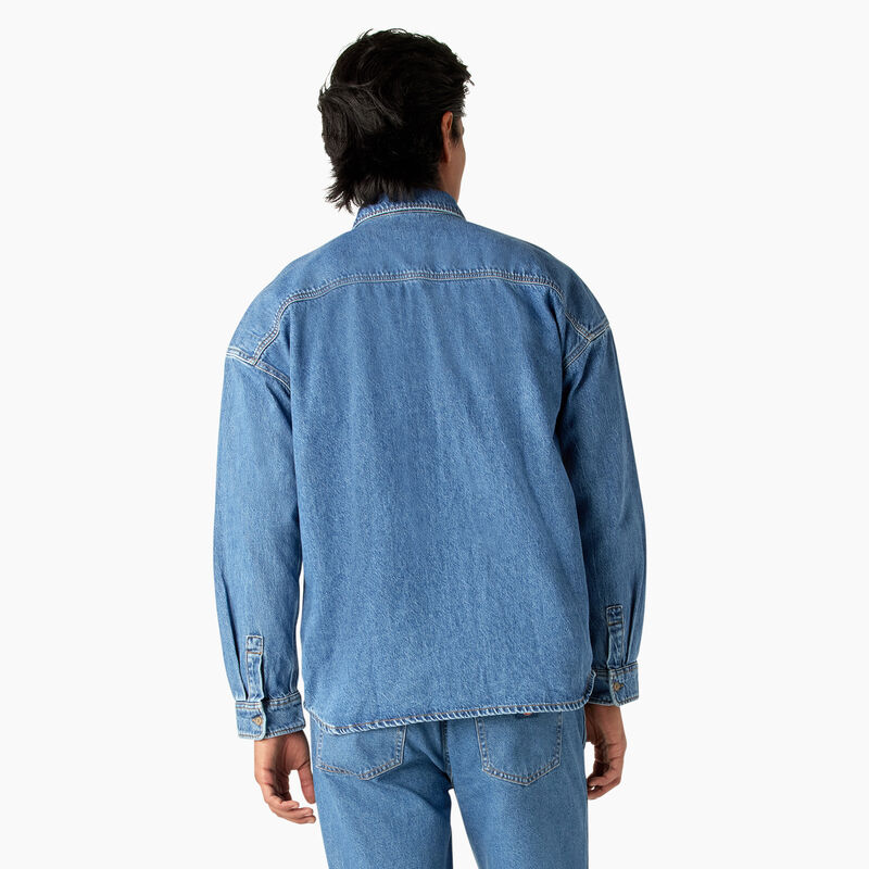 Dickies Houston Denim Shirt Chambray Light Blue ID-LS1So9gX