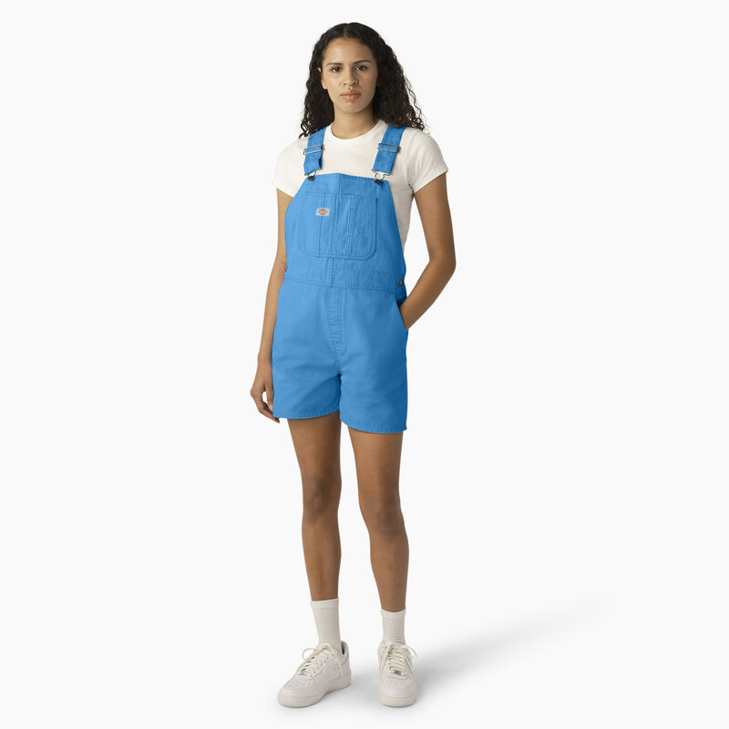 Dickies Relaxed Fit Duck Bib Shortalls Stonewashed Azure Blue ID-LTFuqmit