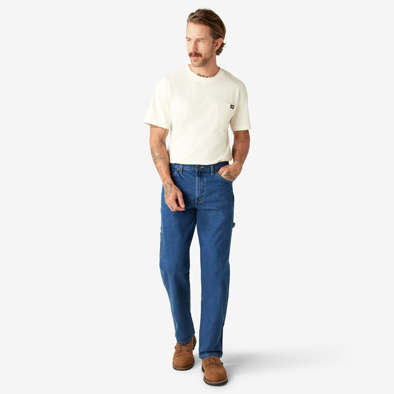 Dickies Relaxed Fit Heavyweight Carpenter Jeans Stonewashed Indigo Blue ID-LeT34tpP