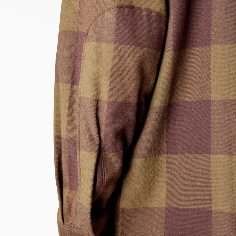Dickies Long Sleeve Flannel Shirt Dark Olive Buffalo Plaid ID-LfIzlJmN