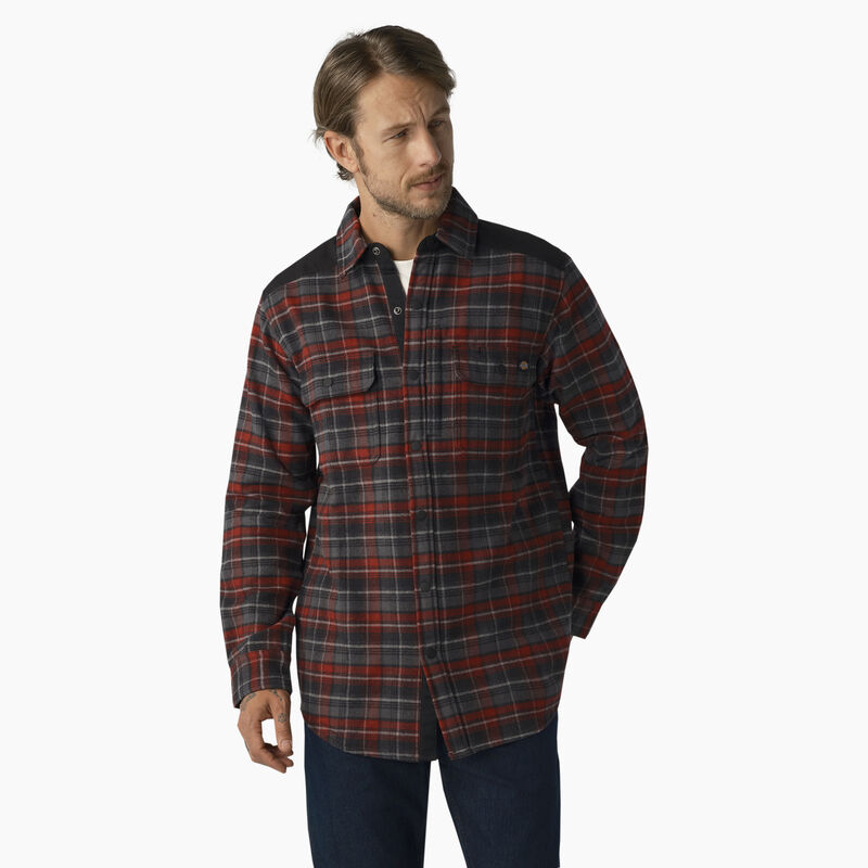 Dickies Heavyweight Brawny Flannel Shirt Burgundy Plaid ID-LmBncY6e