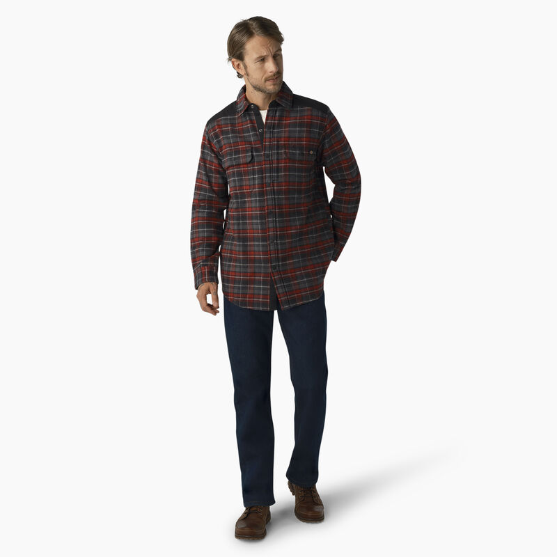 Dickies Heavyweight Brawny Flannel Shirt Burgundy Plaid ID-LmBncY6e