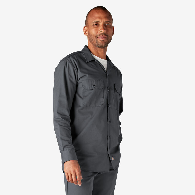 Dickies Long Sleeve Work Shirt Charcoal Gray ID-LqTOBC8i
