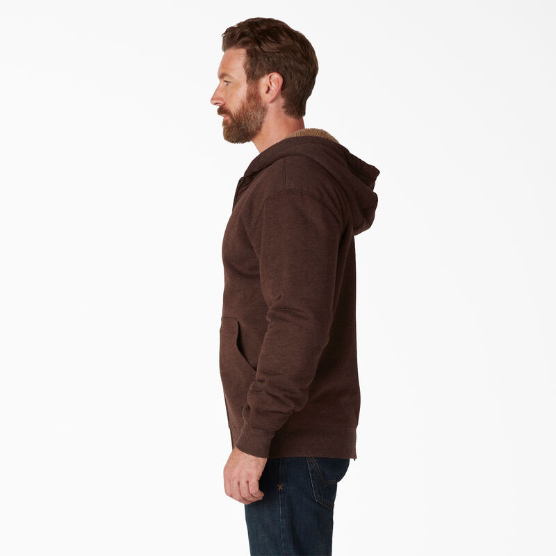 Dickies High Pile Fleece Lined Full Zip Hoodie Chocolate Heather ID-MApAywya