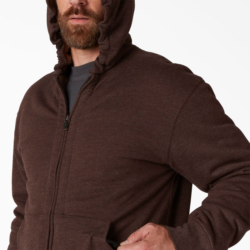 Dickies High Pile Fleece Lined Full Zip Hoodie Chocolate Heather ID-MApAywya