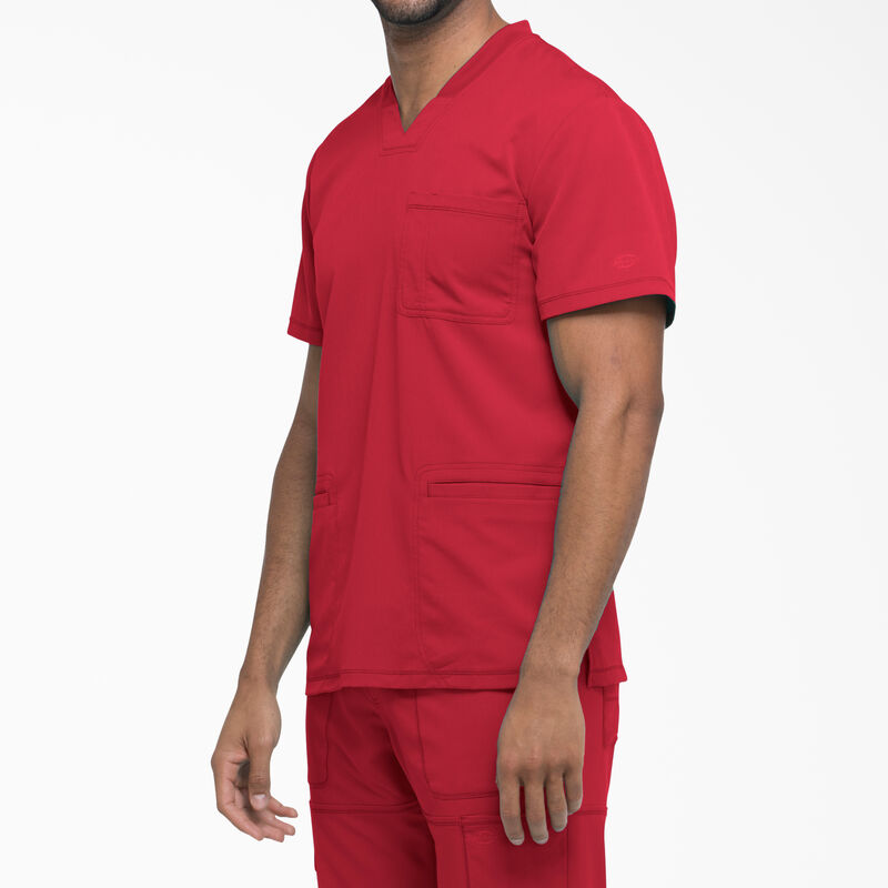 Dickies Men's Dynamix V-Neck Scrub Top Red ID-MLNOFHZq