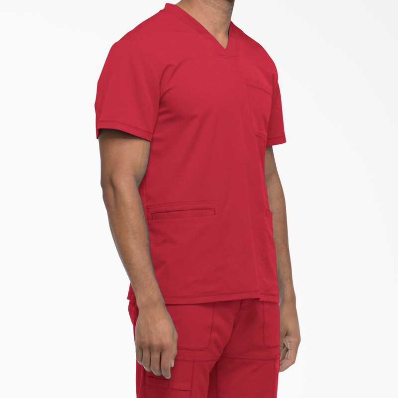 Dickies Men's Dynamix V-Neck Scrub Top Red ID-MLNOFHZq