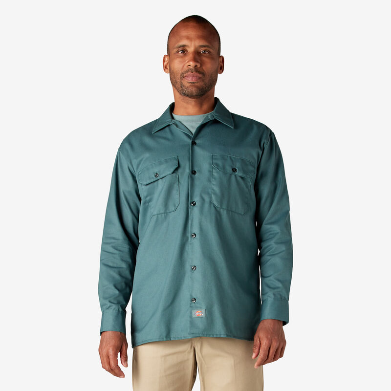 Dickies Long Sleeve Work Shirt Lincoln Green ID-MSOPoV8y