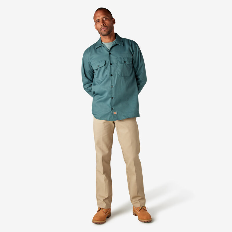 Dickies Long Sleeve Work Shirt Lincoln Green ID-MSOPoV8y