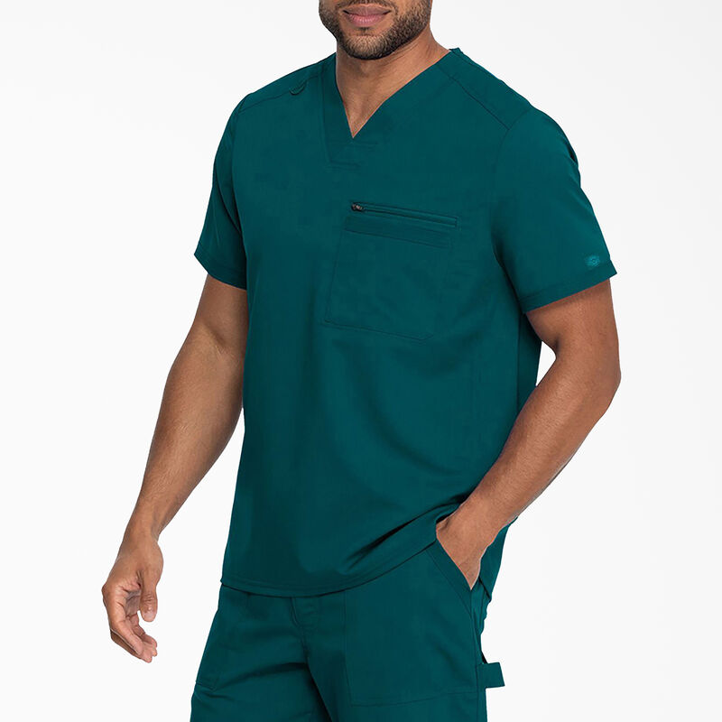Dickies Men's Balance V-Neck Scrub Top Caribbean Blue ID-MWCvb6uw