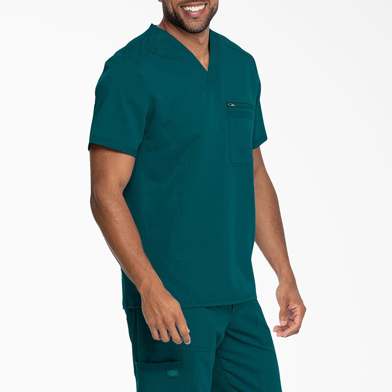 Dickies Men's Balance V-Neck Scrub Top Caribbean Blue ID-MWCvb6uw