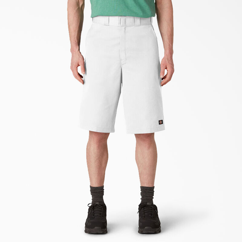 Dickies Loose Fit Flat Front Work Shorts, 13" White ID-MWlzR15S