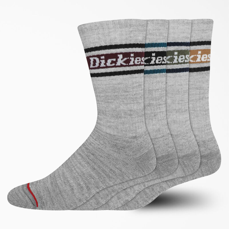 Dickies Rugby Stripe Socks, Size 6-12, 4-Pack Gray/Fall Stripe ID-MhNTvir4