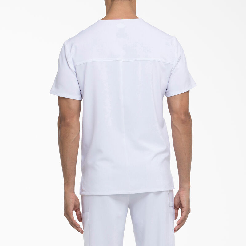 Dickies Men's EDS Essentials V-Neck Scrub Top with Patch Pockets White ID-MoyHwGxC