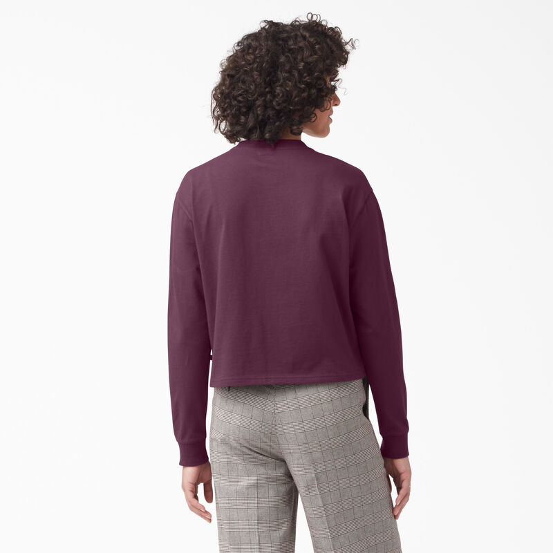 Dickies Loretto Long Sleeve Cropped T-Shirt Grape Wine ID-MqruCU5W