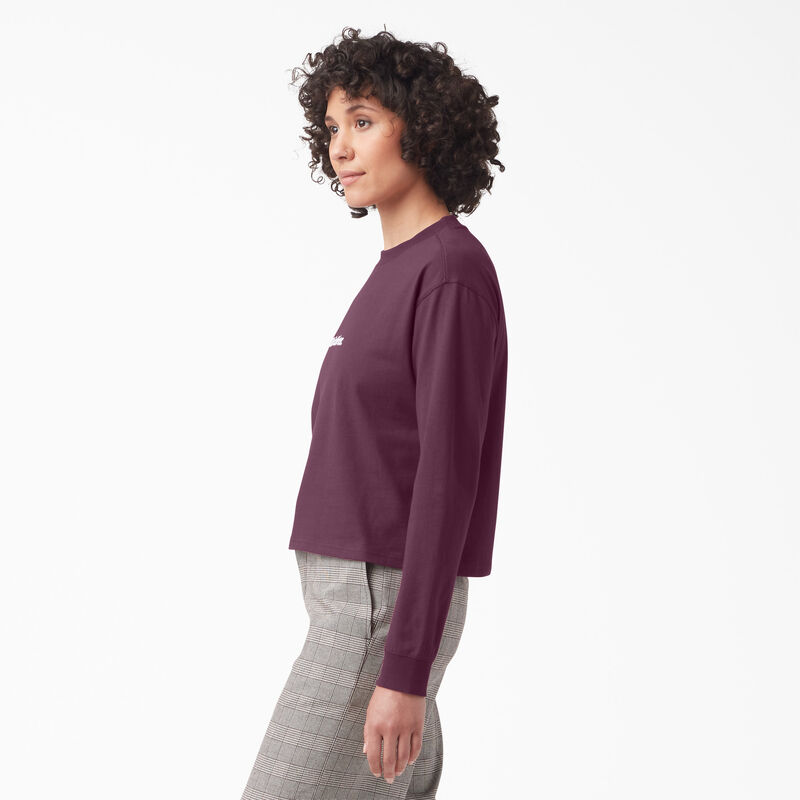 Dickies Loretto Long Sleeve Cropped T-Shirt Grape Wine ID-MqruCU5W