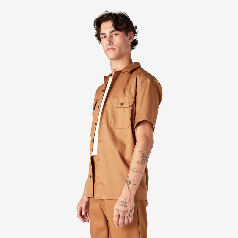 Dickies Short Sleeve Work Shirt Brown Duck ID-MswdJMVG