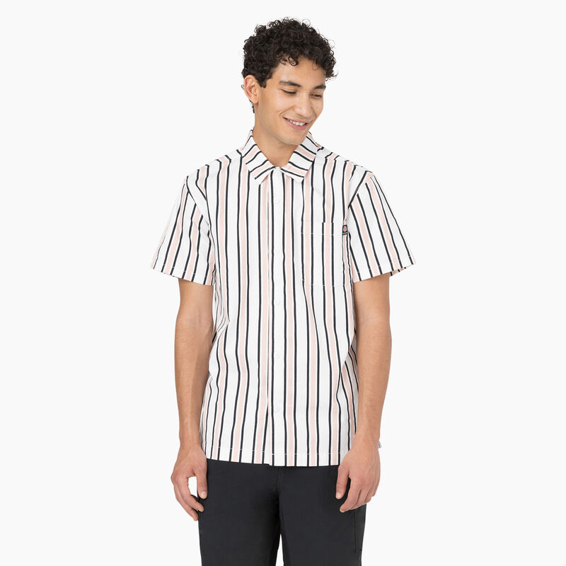 Dickies Skateboarding Cooling Relaxed Fit Shirt White/Lotus/Black Stripe ID-Mv48fTPJ