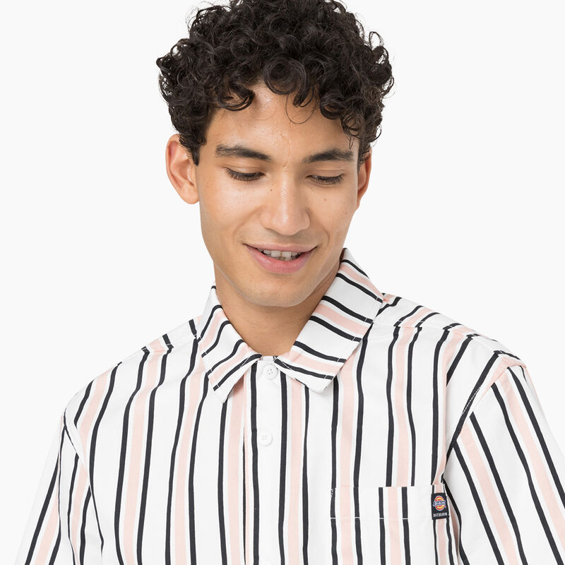 Dickies Skateboarding Cooling Relaxed Fit Shirt White/Lotus/Black Stripe ID-Mv48fTPJ