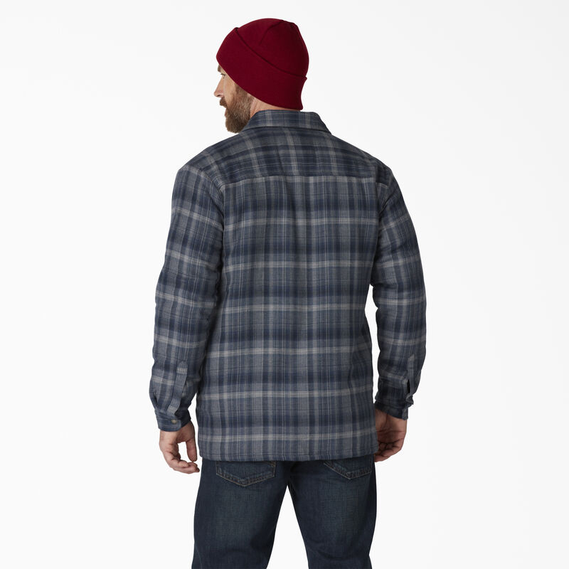Dickies Water Repellent Fleece-Lined Flannel Shirt Jacket Dark Navy Dark Denim Plaid ID-N6AgV8Kf