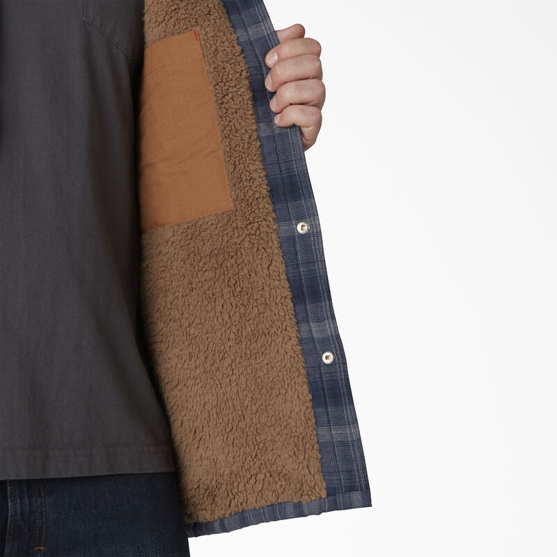 Dickies Water Repellent Fleece-Lined Flannel Shirt Jacket Dark Navy Dark Denim Plaid ID-N6AgV8Kf