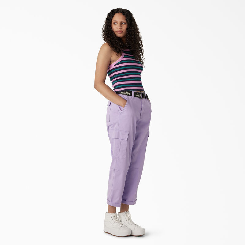 Dickies Rib Knit Cropped Tank Top Wild Rose Summer Fair Stripe ID-N6gTfmhv