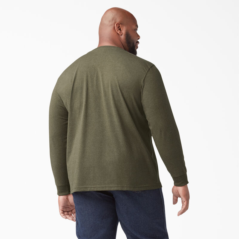 Dickies Heavyweight Heathered Long Sleeve Henley T-Shirt Military Green Heather ID-N7dvHDb2