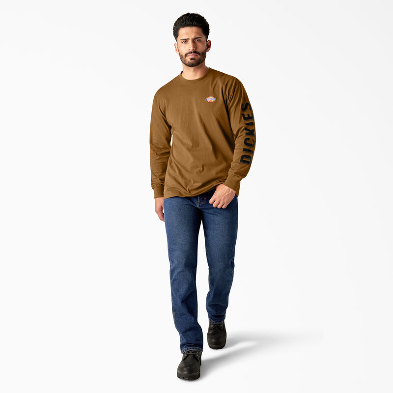 Dickies Long Sleeve Workwear Graphic T-Shirt Brown Duck ID-Ni6LKswe