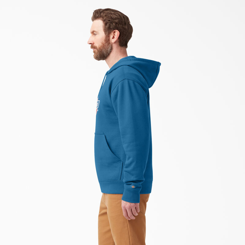 Dickies Water Repellent Tri-Color Logo Hoodie Vallarta Blue ID-OUjVcW7k