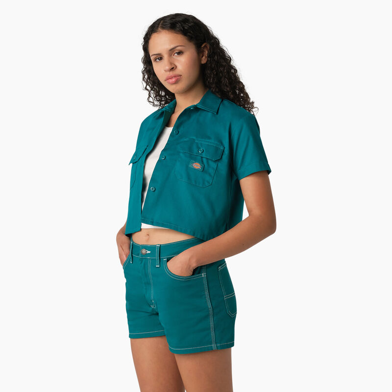 Dickies Cropped Work Shirt Deep Lake ID-OfkiAXXk