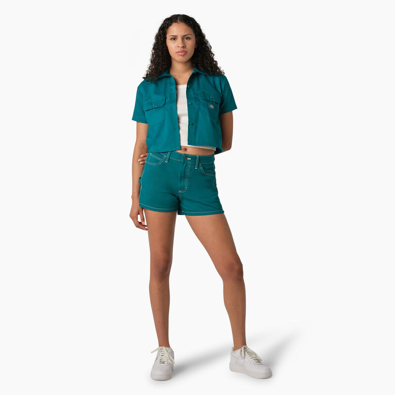 Dickies Cropped Work Shirt Deep Lake ID-OfkiAXXk
