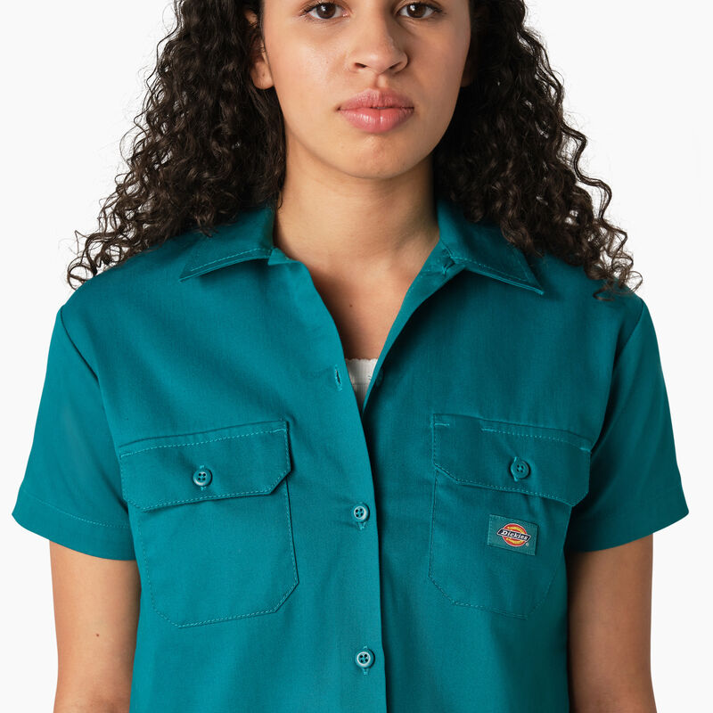 Dickies Cropped Work Shirt Deep Lake ID-OfkiAXXk