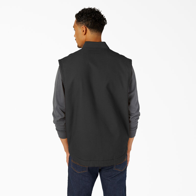 Dickies High Pile Fleece Lined Duck Vest Rinsed Black ID-OqUfRRrd