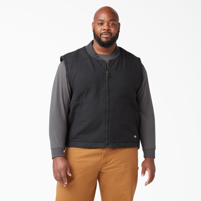 Dickies High Pile Fleece Lined Duck Vest Rinsed Black ID-OqUfRRrd